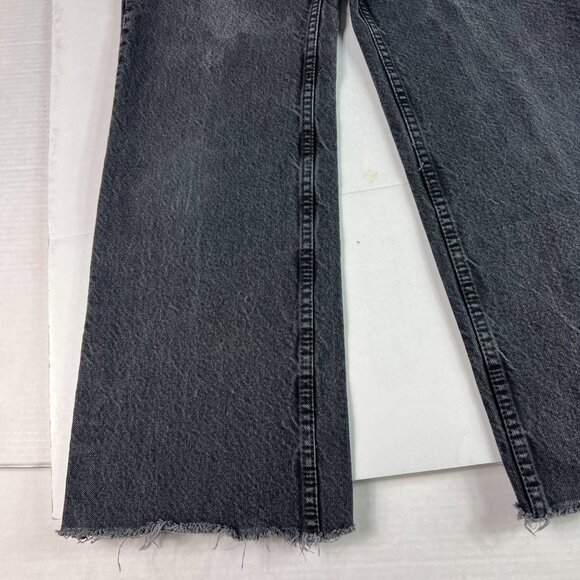 Zara Jean Women 25x29* High Rise Wide Leg Black Faded Raw Bottom Hem Denim Tag 2 - Picture 6 of 16